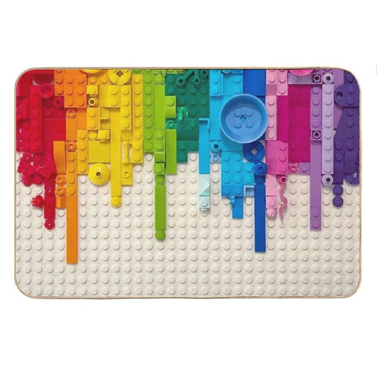 Rainbow Drip Bath Mat