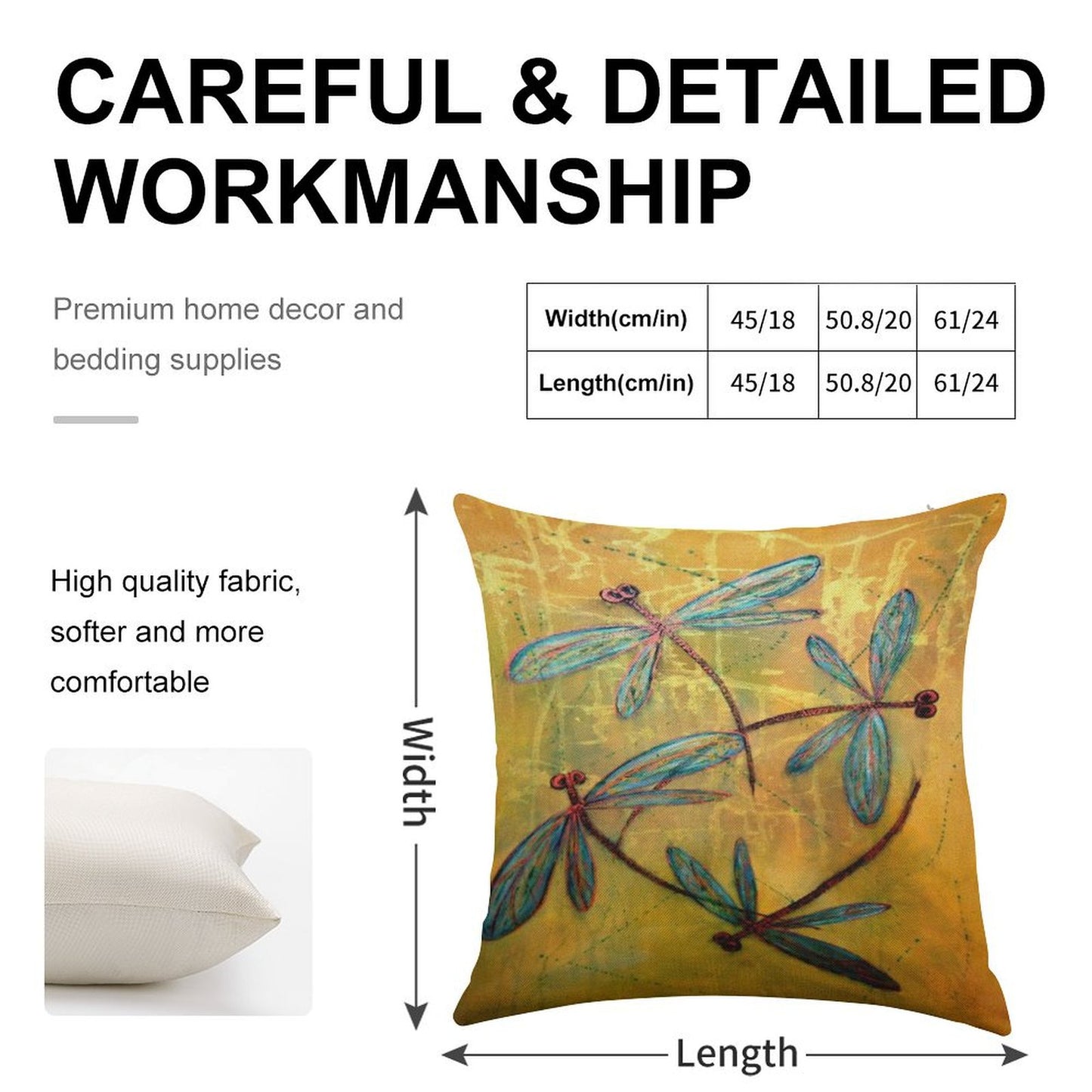 Dragonfly Haze Linen Throw Pillow Cover