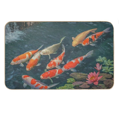 Koi Fish Pond  Goldfish Bath Mat