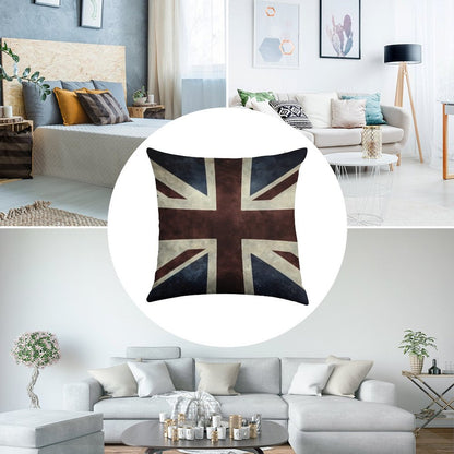 A Grunge Looking Distressed Union Jack Uk Version Linen Throw Pillow Cover