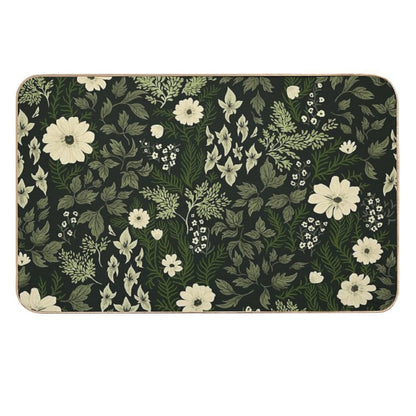 Woodland Nouveau Pattern Forest Green  Toxin-Free Bath Mat