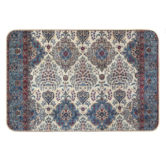 South Persian Rug Old Century Authentic Colorful Blue Tan Pinks Vintage Patterns Bath Mat