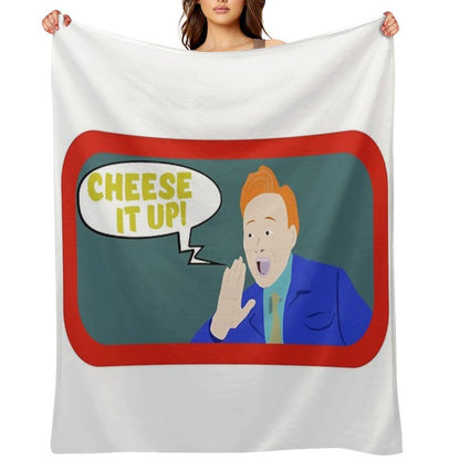 Cheese It Up! #cheeseitup Conan Shouting at Jordan T Shirt Throw Blanket