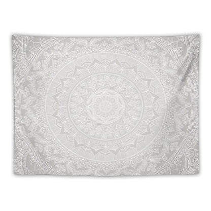 Mandala Soft Gray Tapestry