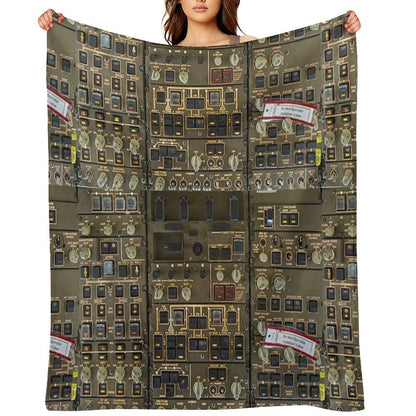 Boeing 747 Overhead Panel Cockpit Throw Blanket