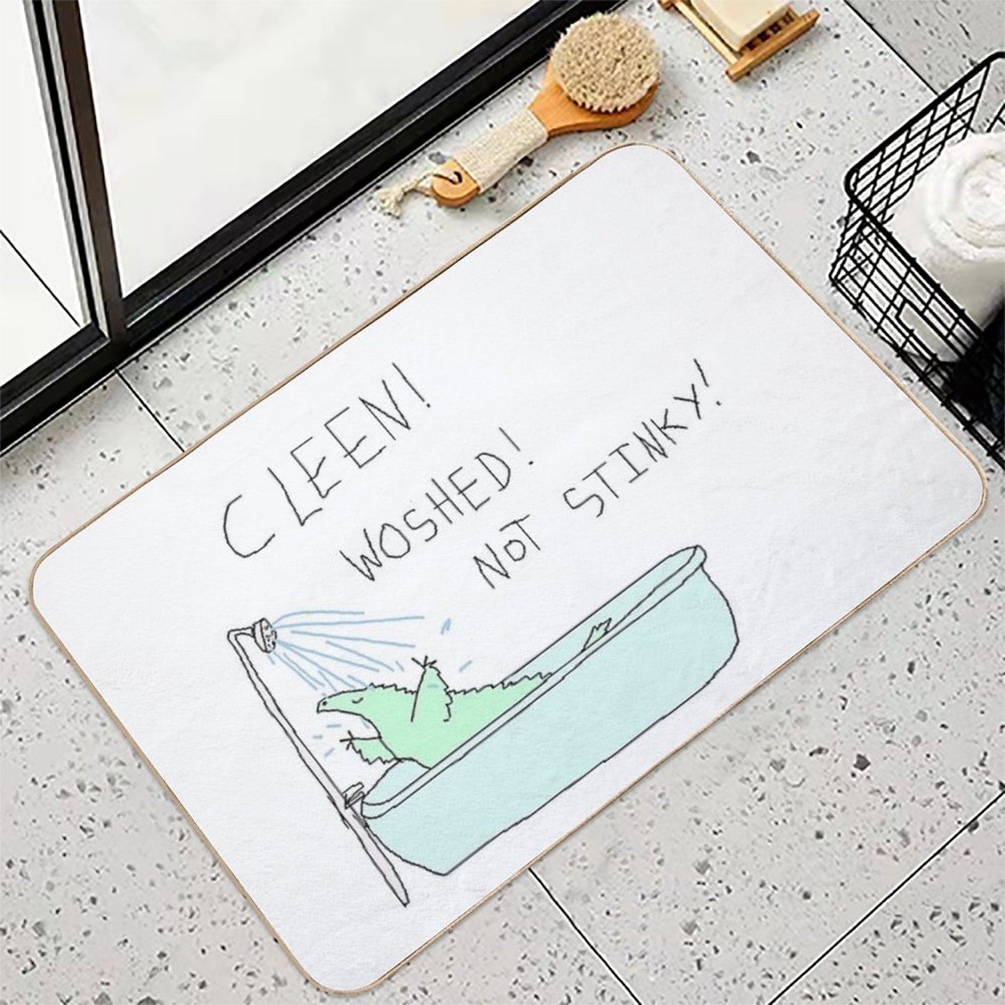 Clean! Washed! Not Stinky! Bath Mat
