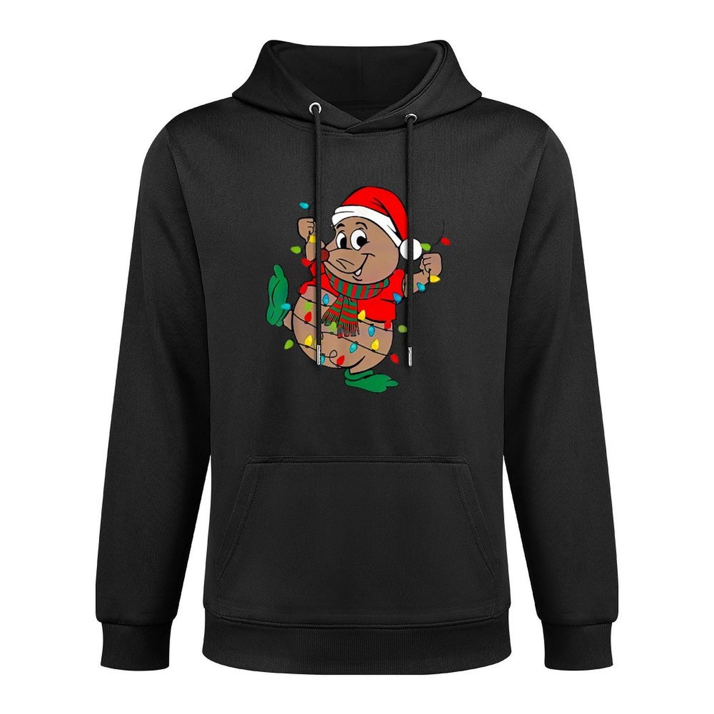 Cute Santa Gus Christmas Lights Moisture-Wicking Hoodie