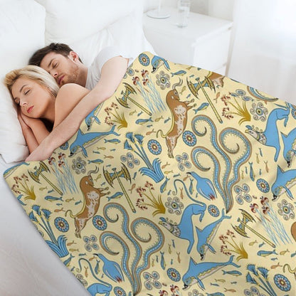 Minoan Fresco Motifs Pattern Throw Blanket