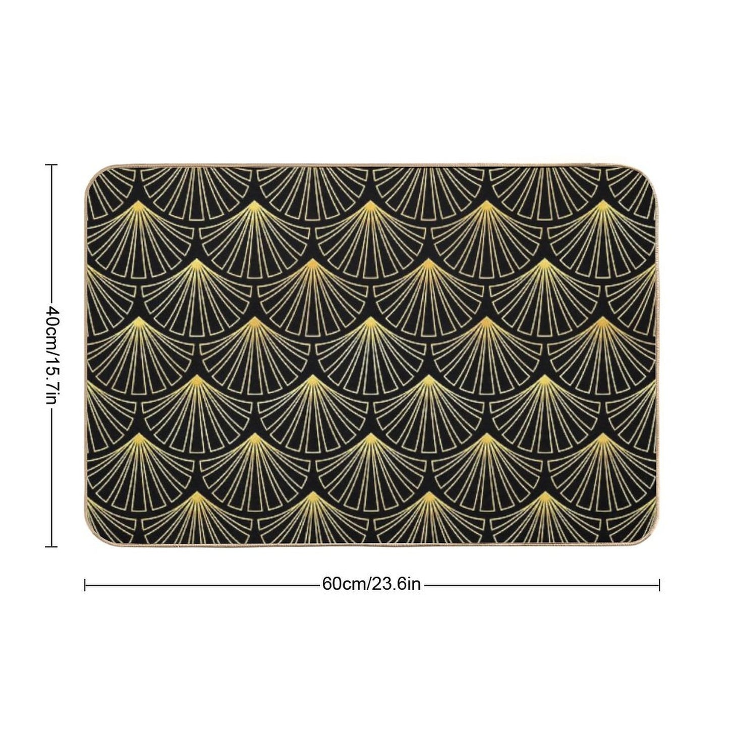 (Faux) Singapore Art Deco Motif Pattern  Non-Slip Bath Mat