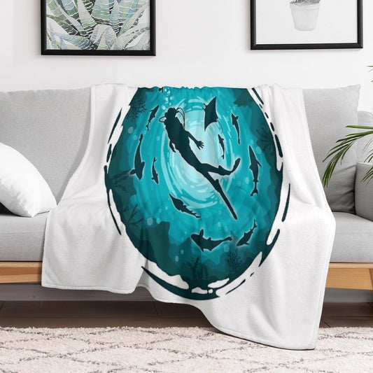 Scuba Diver Throw Blanket