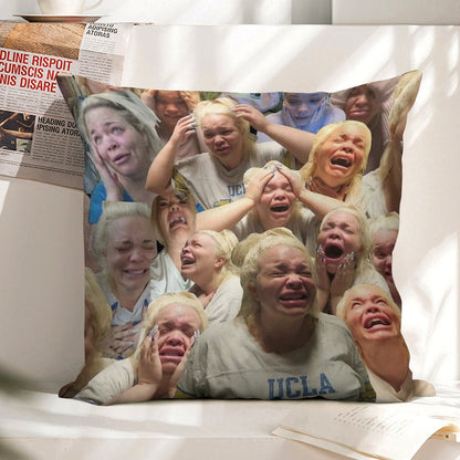 Trisha Paytas Crying Linen Throw Pillow Cover