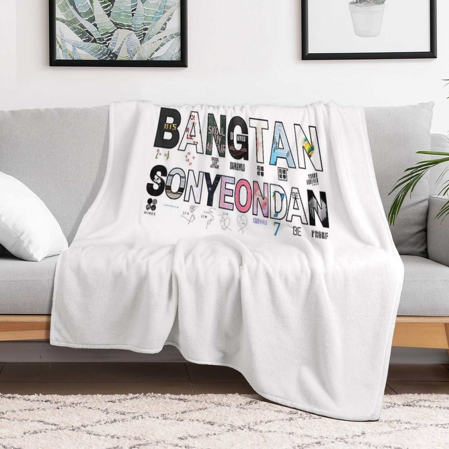 BANGTAN SONYEONDAN BTS Album Cover Design – BTS Discography Fan Art Throw Blanket