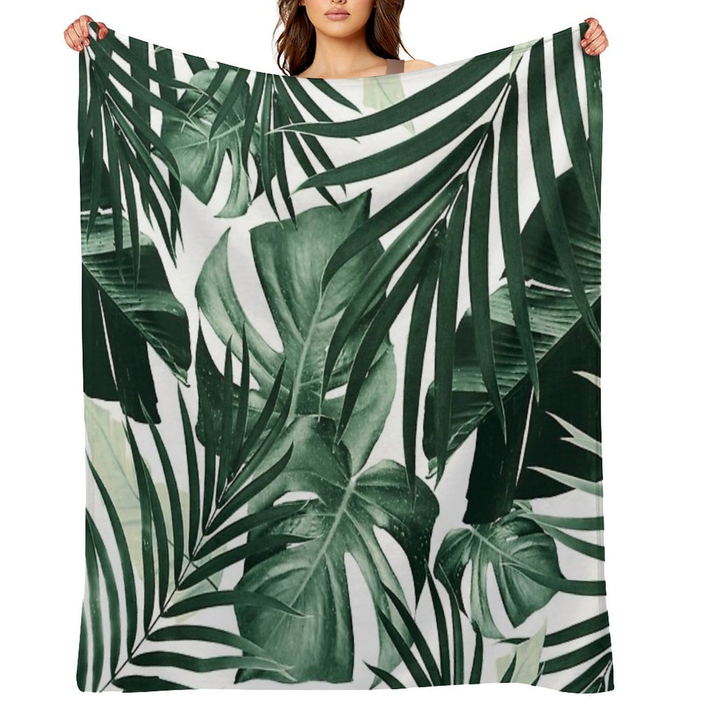 Tropical Jungle Leaves Pattern #4 #tropical #decor #art Throw Blanket