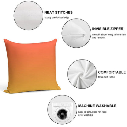Preppy Modern Trendy Abstract Yellow Orange Ombre Soft Durable Construction Throw Pillow
