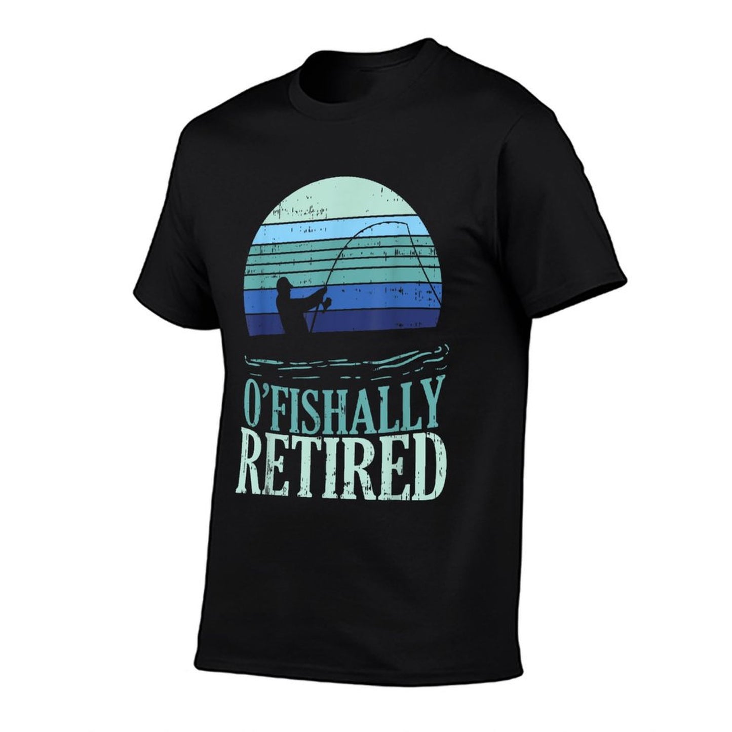 Ofishally Retired Fishing Retro Retirement Dad Men Gift T-Shirt