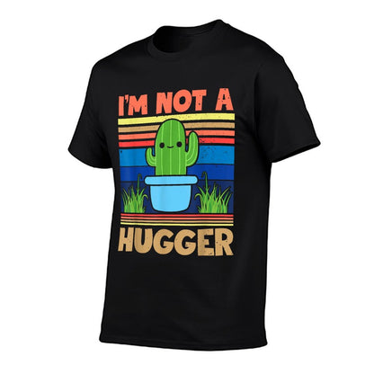 Im Not A Hugger Cactus Gifts Im Not A Hugger Cactus, Men&#39;s Unisex, Black, Small,, Graphic, Crew Neck, Classic Fit, Pullover, T-Shirt