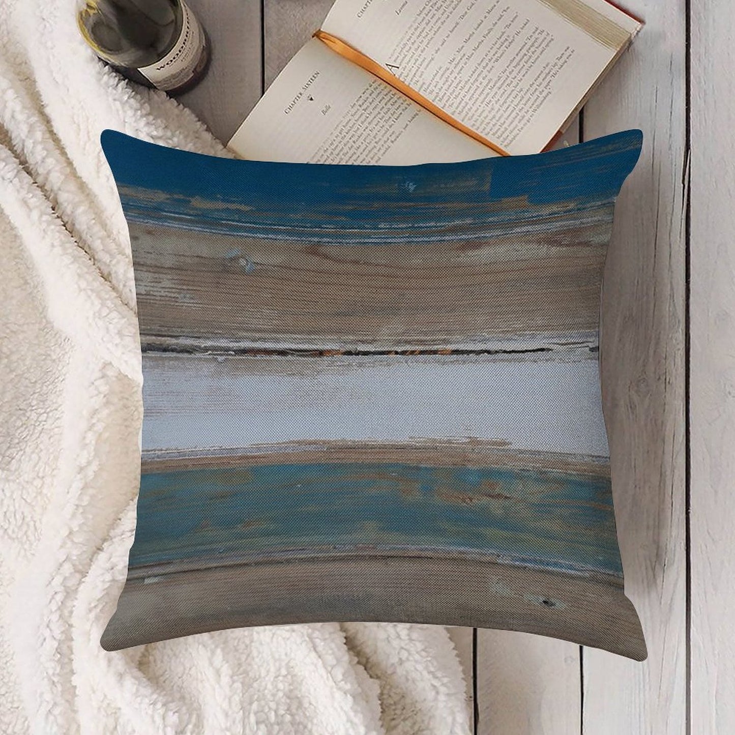 Beach Decor Five Stripes Linen Throw Pillow Cover