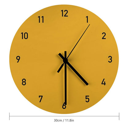 Clock Numbers Mustard 2 Wall Clock