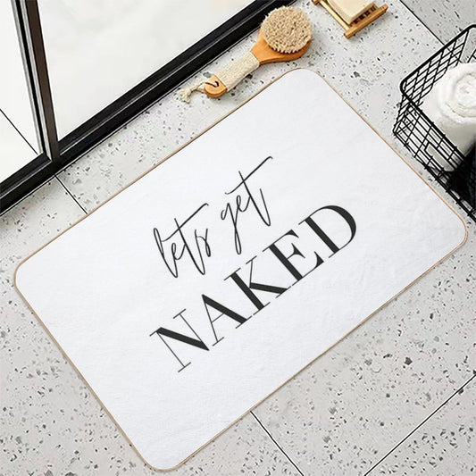Lets Get Naked, Bathroom, Fun, Bathroom Deco, Bathroom Shower Curtain, Bathroom Rug, Bathroom Fun Bath Mat