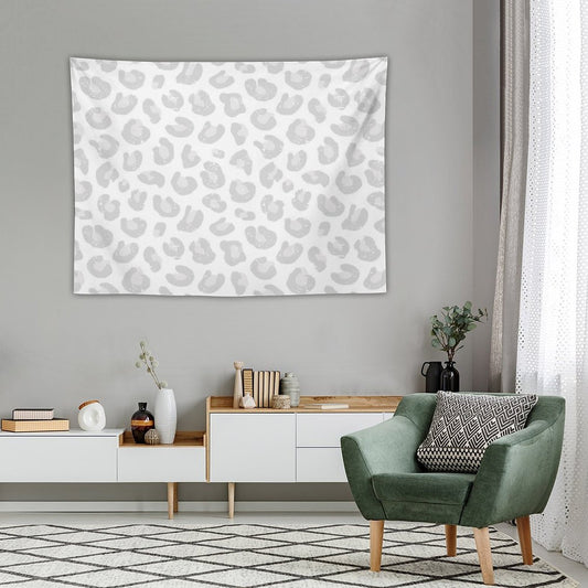 Leopard Print - Silver Gray And White Tapestry