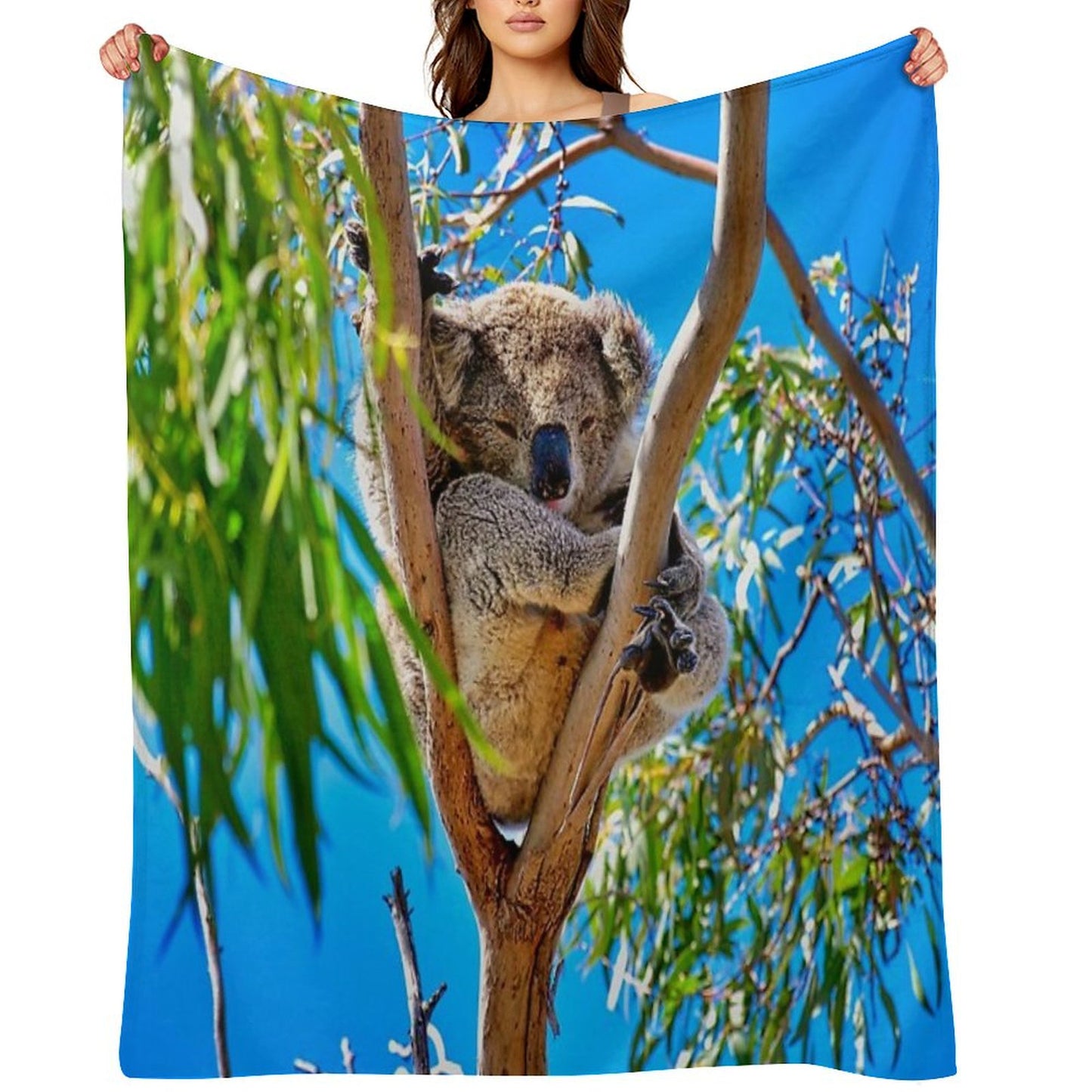 Lovely Australian Koala Bear Throw Blanket