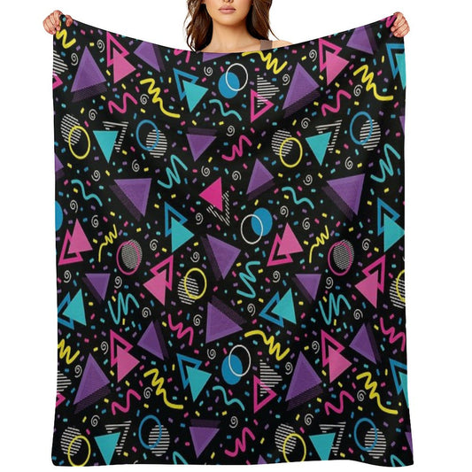 Neon Retro 90S Sprinkle Pattern Throw Blanket
