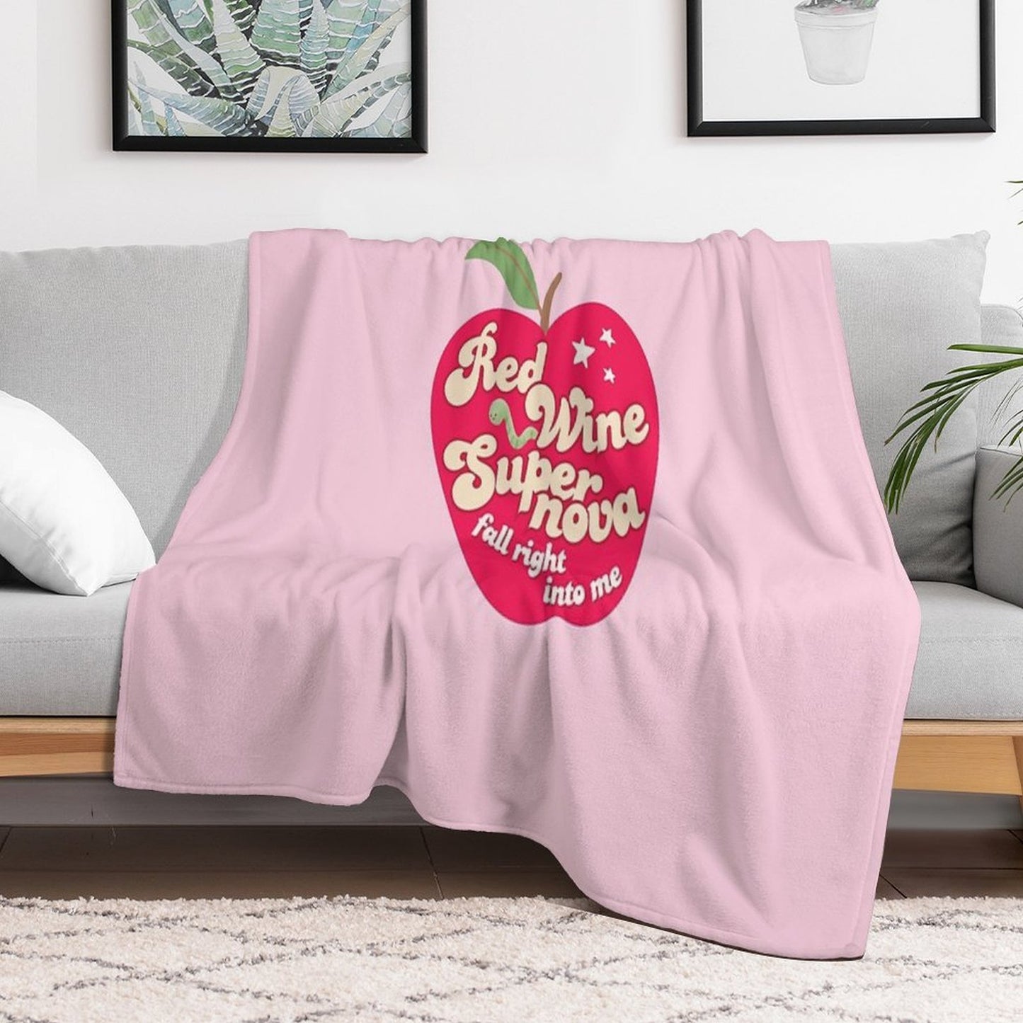 Red Wine Supernova Apple Throw Blanket