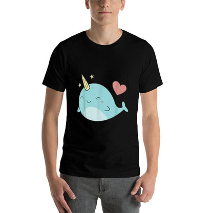 Cute Kawaii Love Narwhals  Heathered Texture T-Shirt