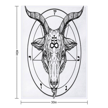 Baphomet Goat Head with Pentagram Occult Symbolism Or Satanist Symbols Throw Blanket