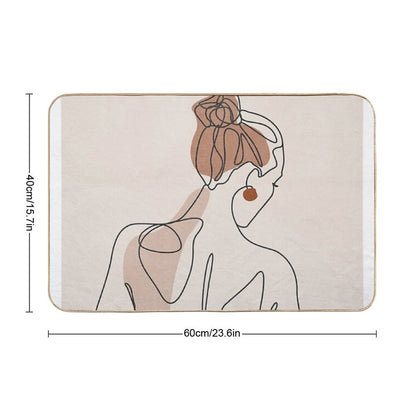Line Woman Body Bath Mat