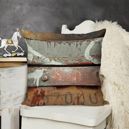 Industrial Grunge Linen Throw Pillow Cover