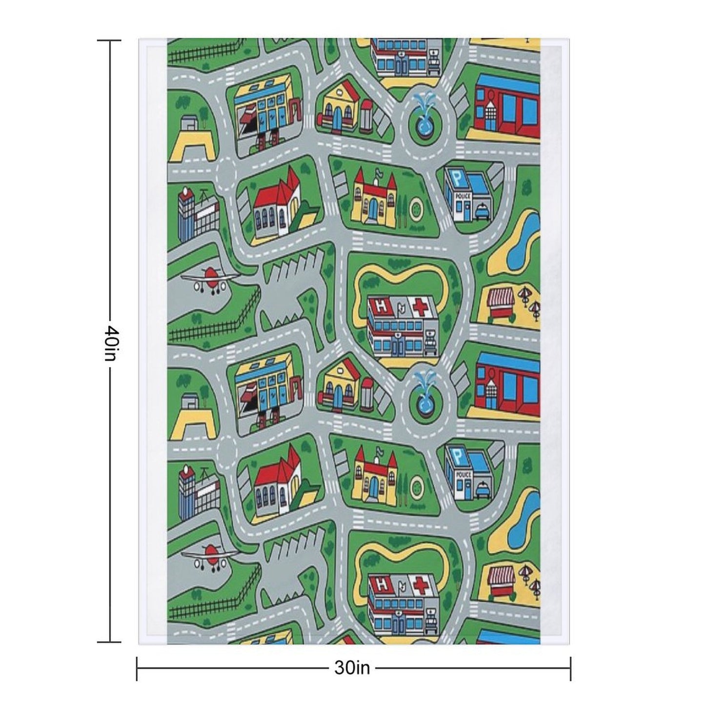 Car City Carpet Road Rug 90s Nostalgic Toy Throw Blanket