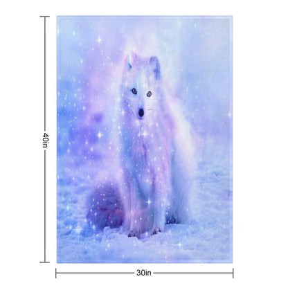Arctic Iceland Fox Throw Blanket