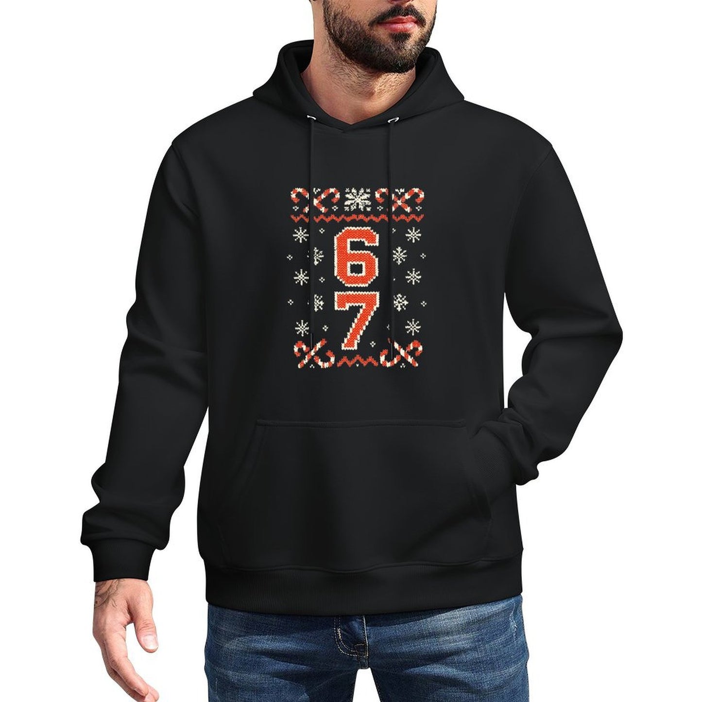 Funny 67 Meme Ugly Christmas Sweatern Boys Kids Mom Dad Shape Retention Hoodie