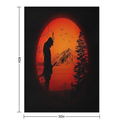 My Love Japan  Samurai Warrior  Ninja  Katana Throw Blanket