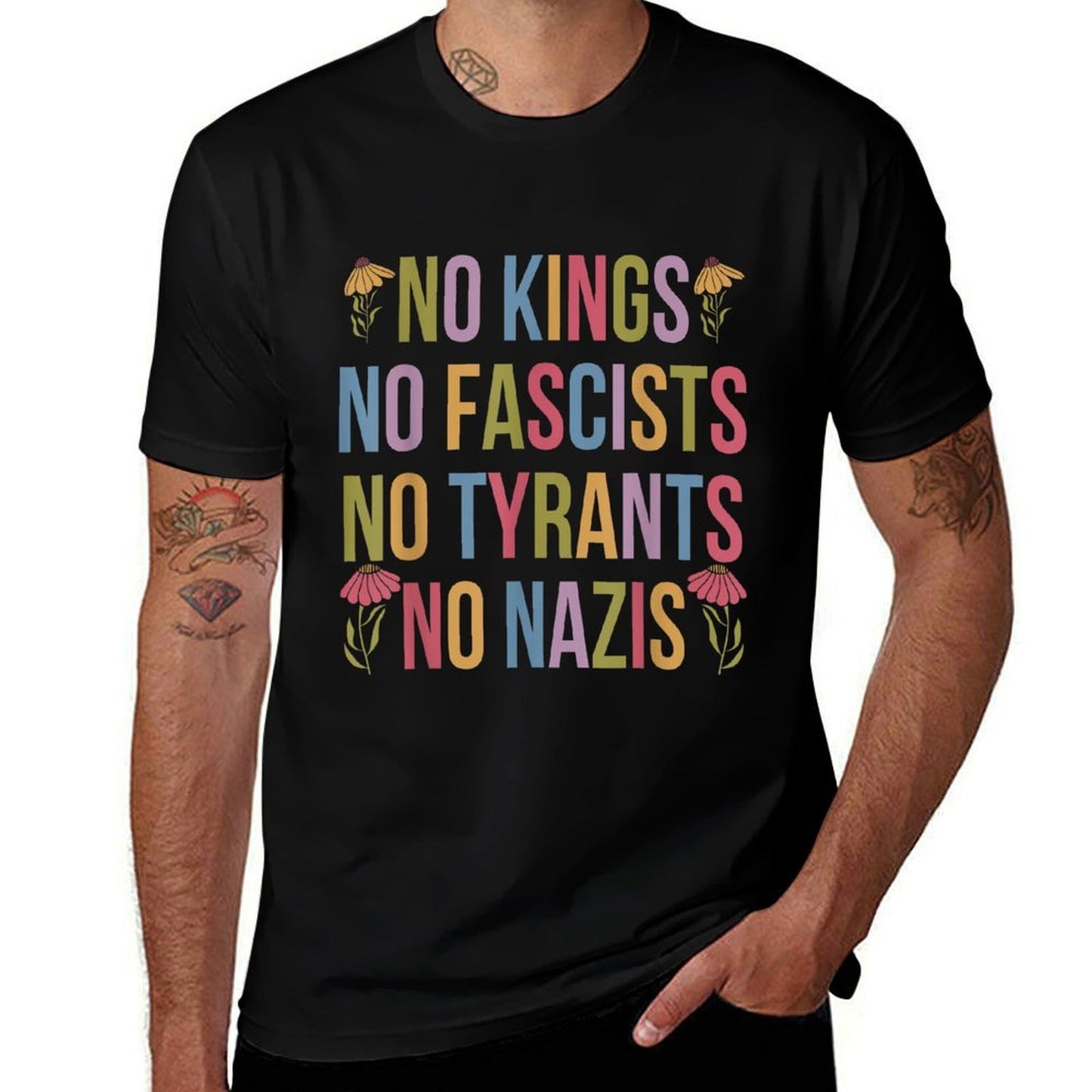 No Kings in America No Fascists We The People Political  Durable T-Shirt