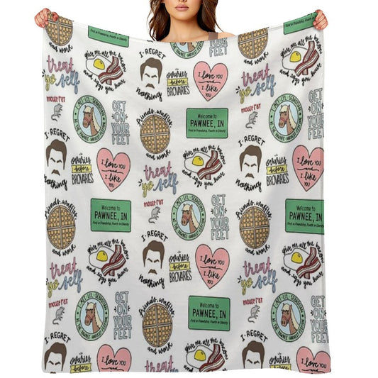Parks And Recreation TV Show Art Throw Blanket