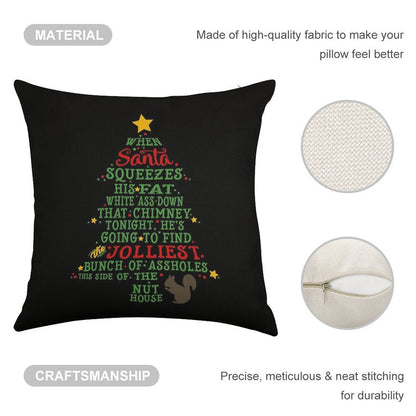 Jolliest Bunch of A-holes Linen Throw Pillow Cover