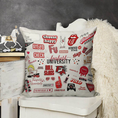 Fairfield University Linen Throw Pillow Cover