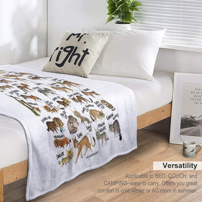 Wild Cats of The World Throw Blanket
