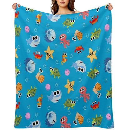 Finny The Shark Pattern 01 Throw Blanket