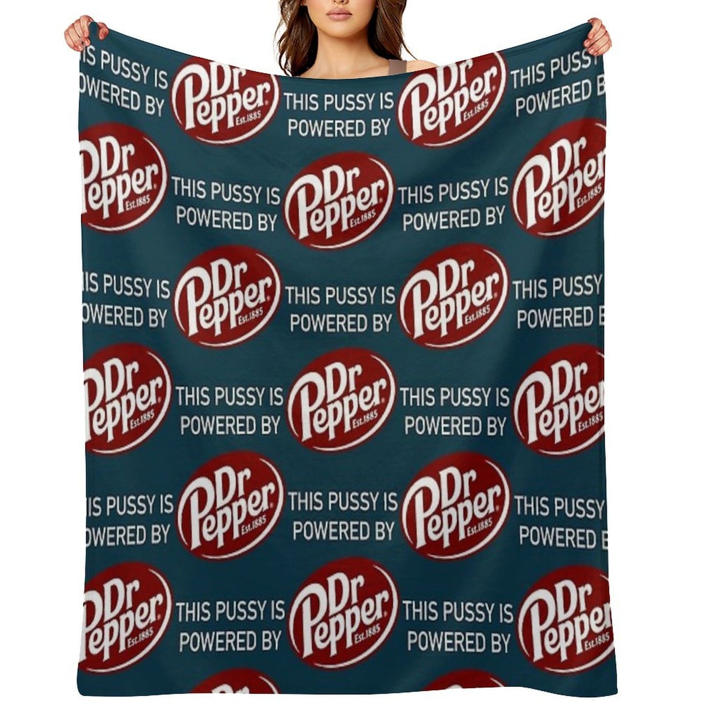 This Cat Is Powered By Dr Pepper Throw Blanket