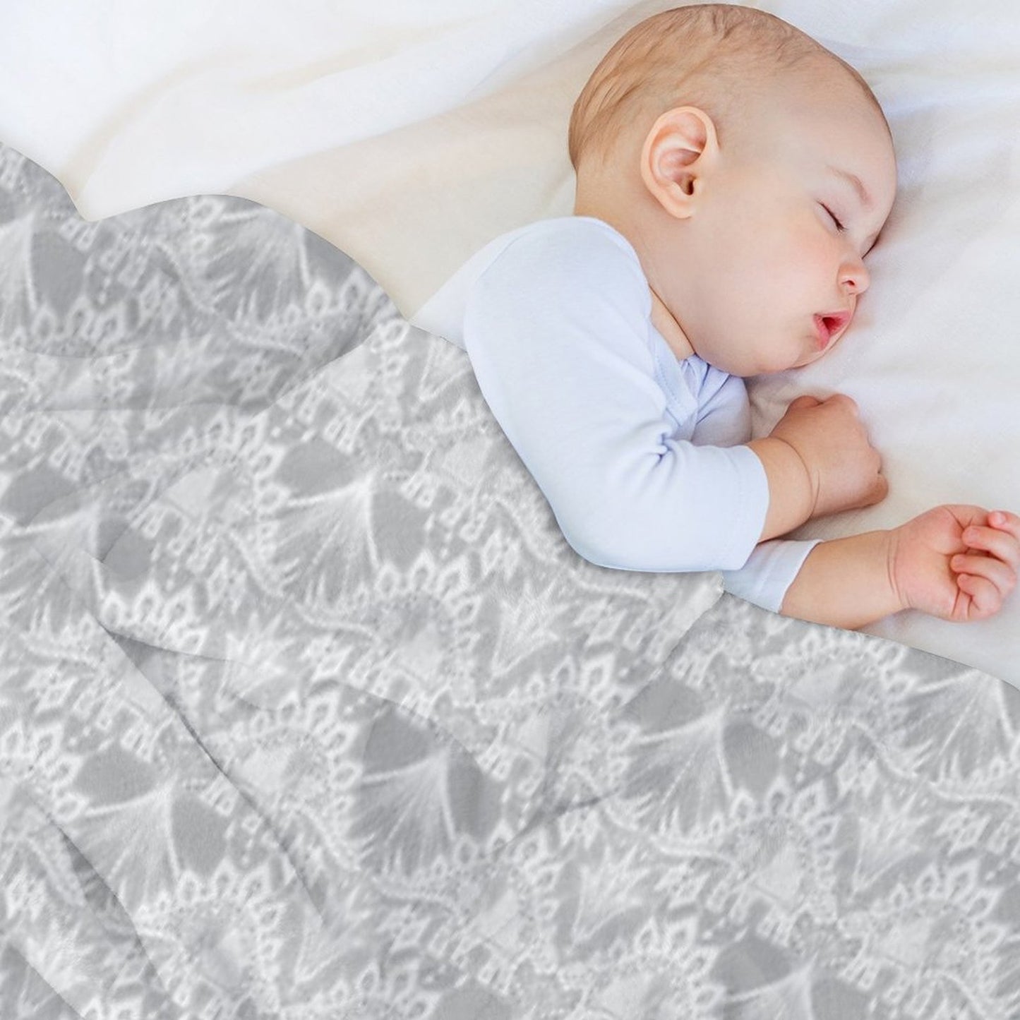 Stegosaurus Lace - White Throw Blanket