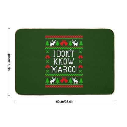 I Don't Know Margo! Christmas Vacation Quote - Ugly Christmas Sweater Style Bath Mat