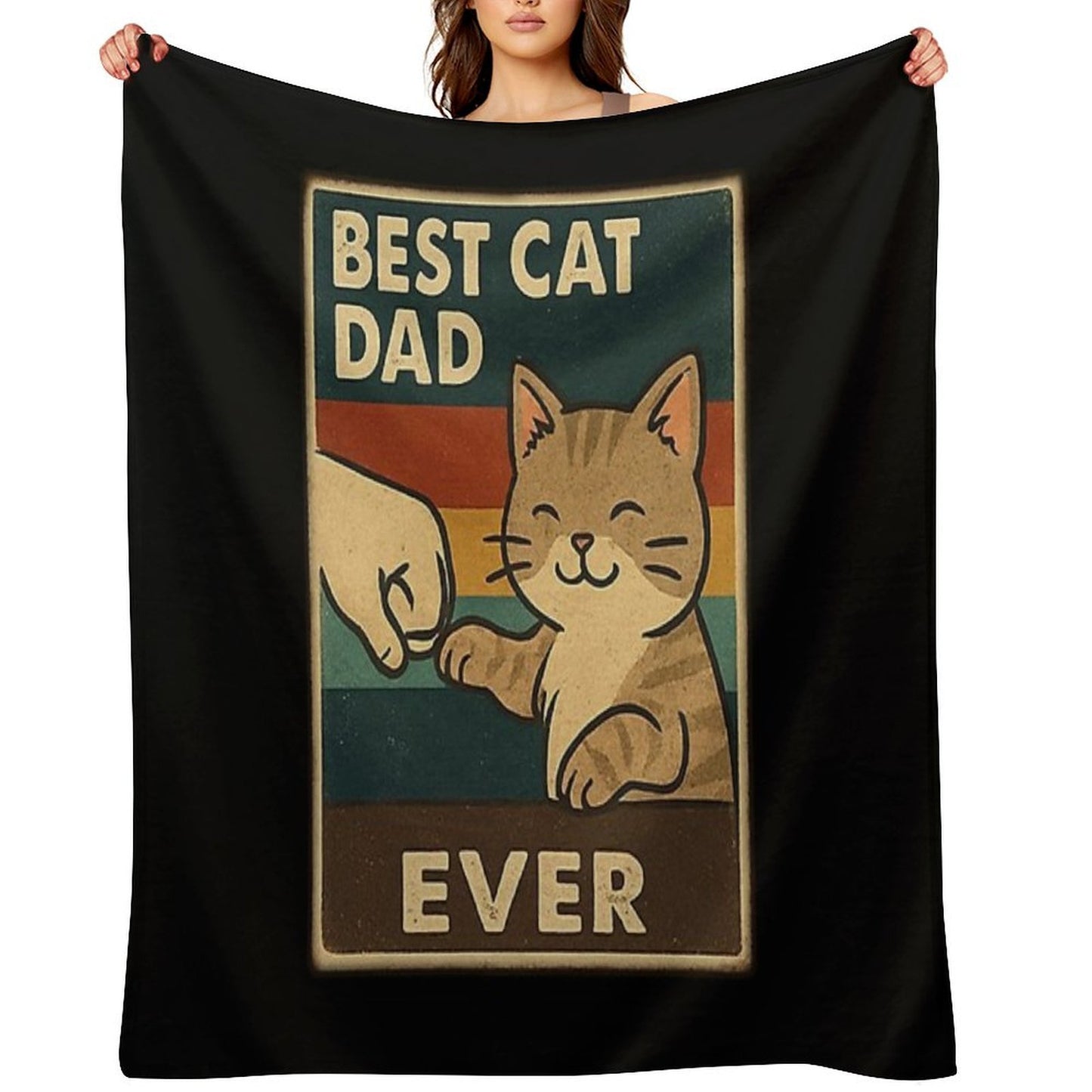 Best Cat Dad Ever Throw Blanket