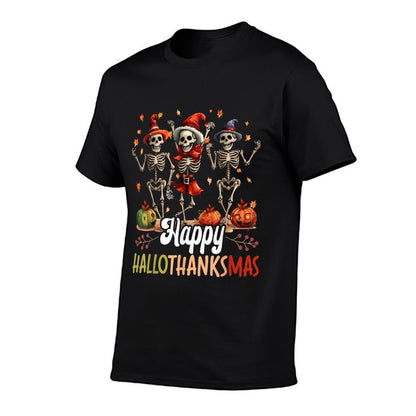 Happy Hallothanksmas Halloween Thanksgiving Christmas  Vintage-inspired T-Shirt