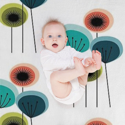 Flowers - Mid Century Throw Blanket