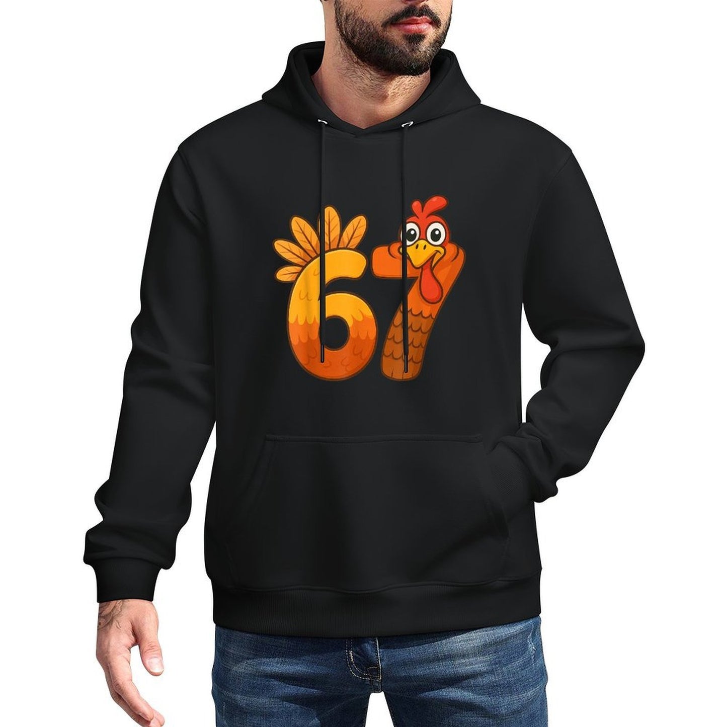 Funny Six Seven 6 7 Meme Thanksgiving Kids Boys Girls Turkey Colorfast Hoodie