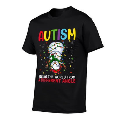 Autism Awareness Snowman Christmas Autistic Xmas Day Pajama  Heathered Texture T-Shirt