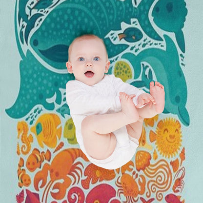 Aquatic Spectrum  Light Blue Throw Blanket
